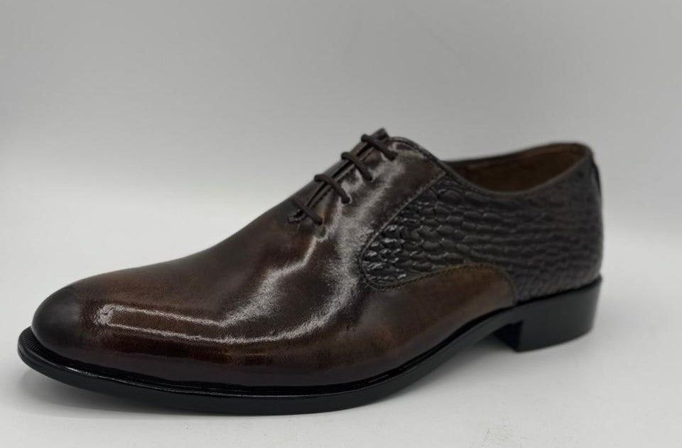 Handcrafted Brown Textured Leather Oxford Shoes – Turkish Boots