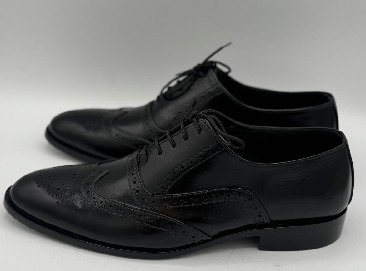 Handcrafted Black Textured Leather Oxford Shoes – Turkish Boots