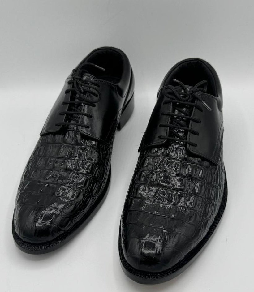 Handcrafted Black Crocodile Leather Oxford Shoes – Turkish Boots