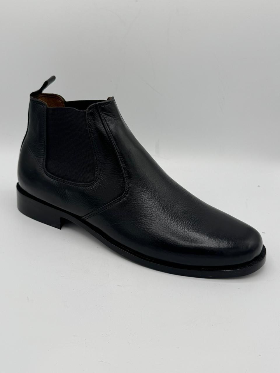 Black Leather Chelsea Boot