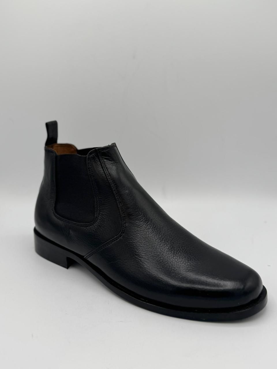 Black Leather Chelsea Boot