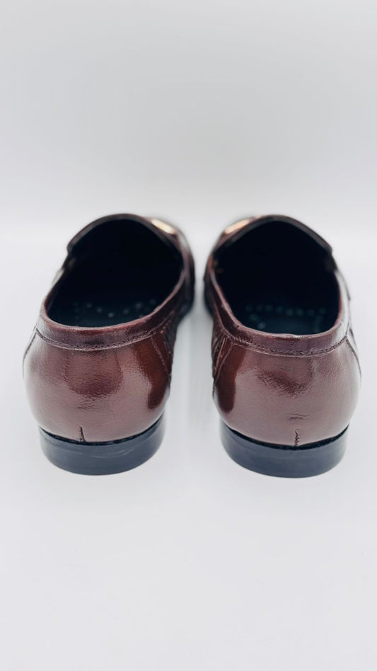 brown leather loafers