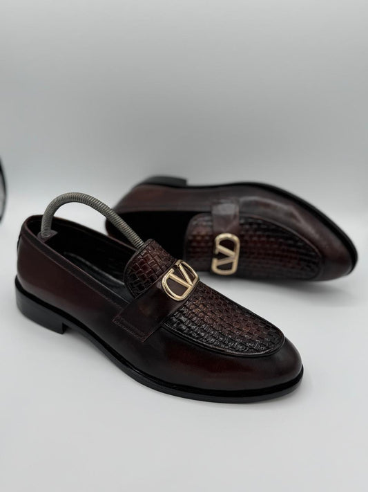Brown Leather Moccains Shoes